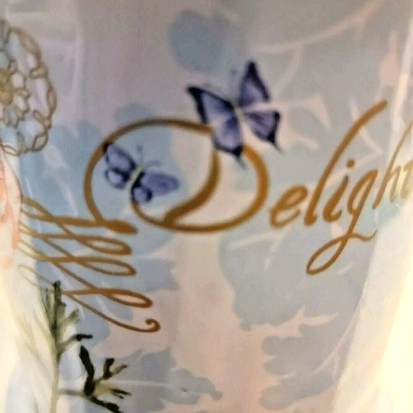 Julia Minasian DELIGHT Painted Floral Mug Coastline Imports pre-owned - Picture 9 of 10